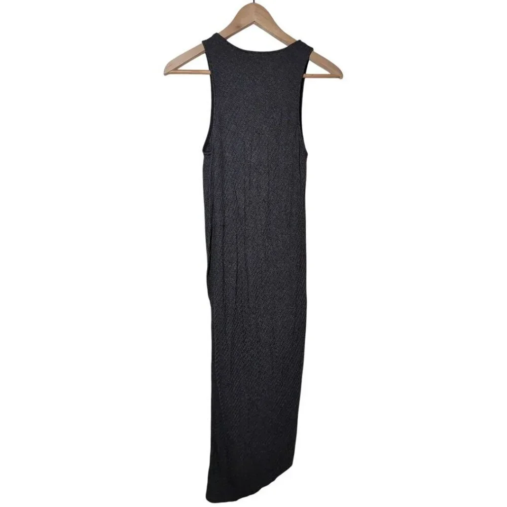 Lush Bodycon Dress NWT Sleeveless Asymmetrical Maxi Dress Small Charcoal Gray‎